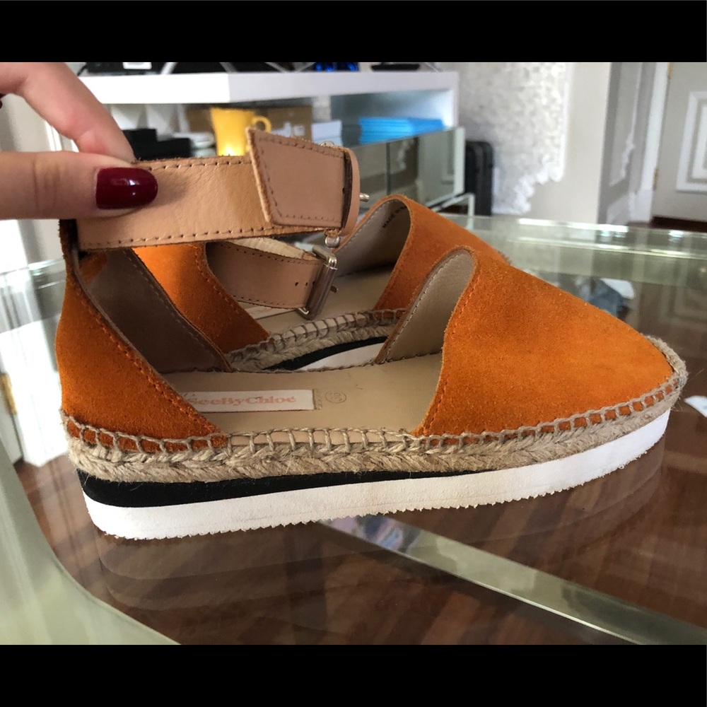 Chloe burnt orange espadrilles